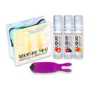 Набір з 3-х смаків стимулювального лубриканта Amoreane Med та віброкулі Adrien Lastic Purple