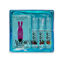 Набір з 3-х смаків стимулювального лубриканта Amoreane Med та віброкулі Adrien Lastic Pink