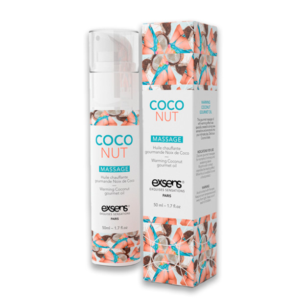 Масажна зігріваюча олія зі смаком кокоса EXSENS Coconut 50 мл