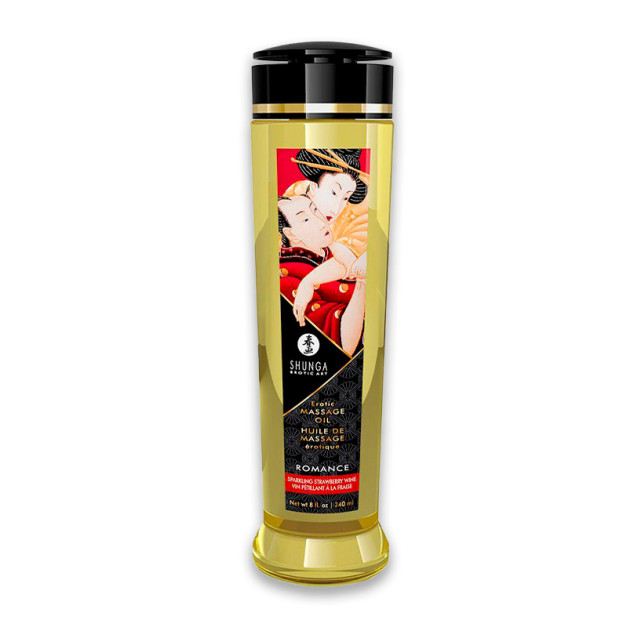 Зволожуюча масажна олія Shunga Romance Sparkling Strawberry Wine 240 мл