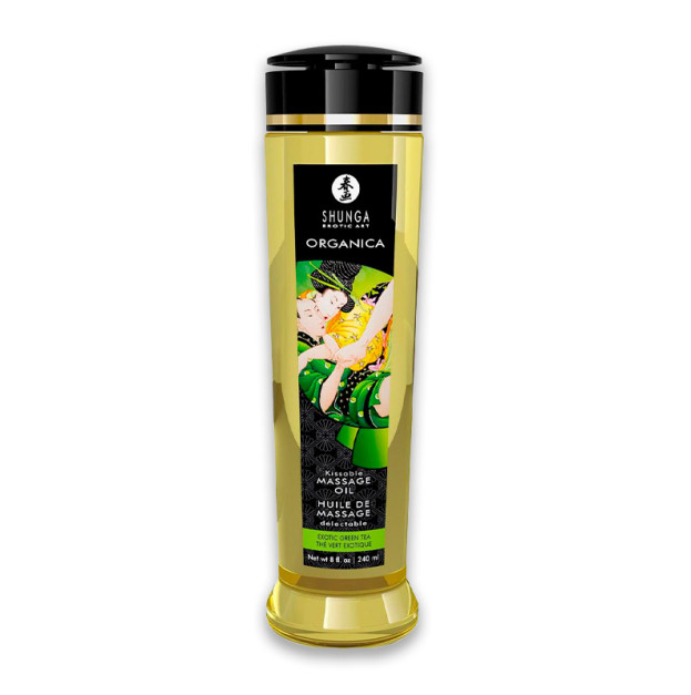 Органічна масажна олія з вітаміном Е Shunga ORGANICA Exotic green tea 240 мл