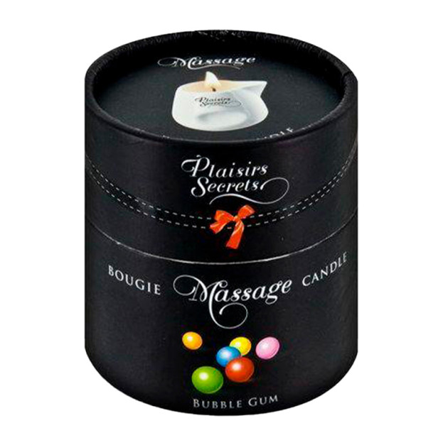 Свічка для масажу в керамічному посуді Plaisirs Secrets Bubble Gum