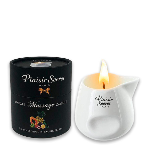 Свічка для масажу в керамічному посуді Plaisirs Secrets Pineapple Mango