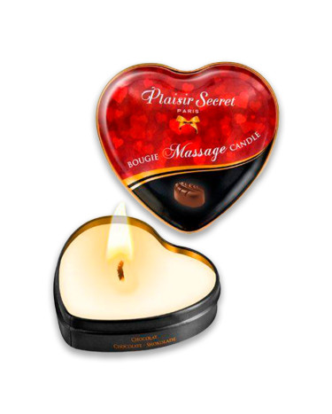 Свічка для масажу в формі сердечка Plaisirs Secrets Chocolate