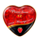 Свічка для масажу в формі сердечка Plaisirs Secrets Strawberry