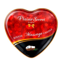 Свічка для масажу в формі сердечка Plaisirs Secrets Coconut