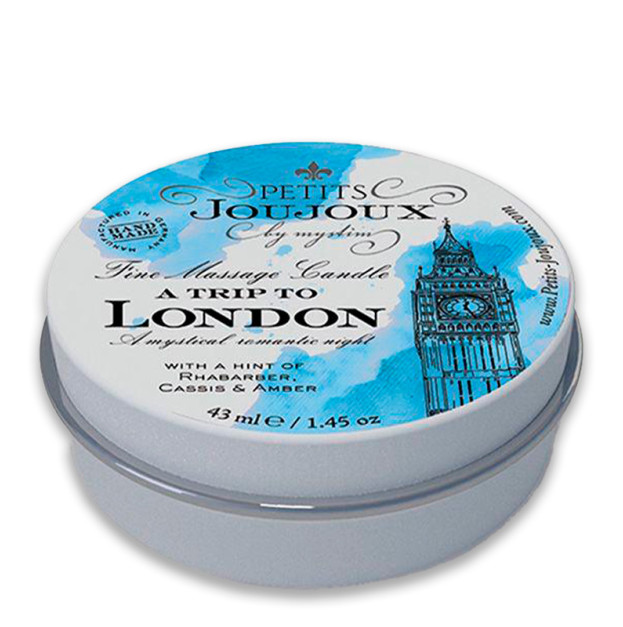 Свічка для масажу з афродизіаками Petits Joujoux - London - Rhubarb, Cassis and Ambra