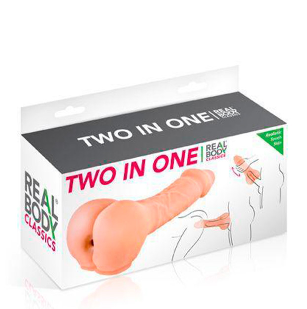 Насадка на член и мастурбатор Real Body Two In One