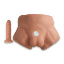 Полуторс с фаллоимитатором на присоске SilexD Apollo S Male Torso Caramel