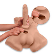Торс з фалоімітатором на присосці SilexD Apollo L Male Torso Caramel