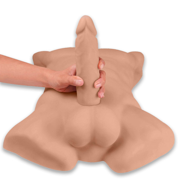Торс з фалоімітатором на присосці SilexD Apollo L Male Torso Caramel