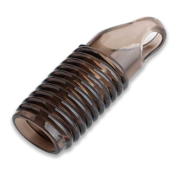 Embossed Penis Sleeve with Open Head Brown