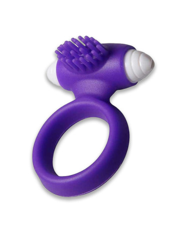 Vibrating Erection Ring with Bristles Purple