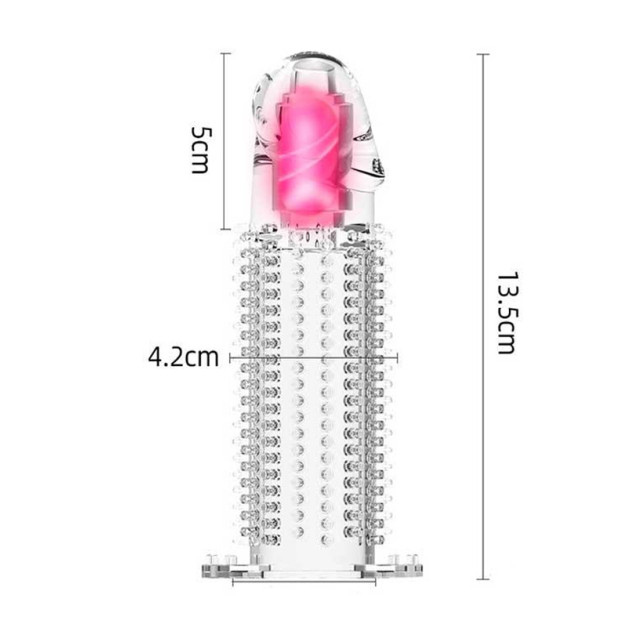 Penis Enlargement Attachment with Vibration IKOKY Transparent