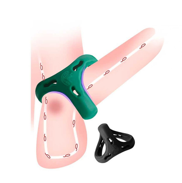 Triple Erection Ring for Penis and Scrotum Love To Love Flux Ring Black