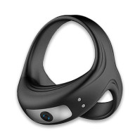 Triple Erection Vibrating Cock Ring For Penis And Scrotum Black