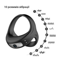 Triple Erection Vibrating Cock Ring For Penis And Scrotum Black