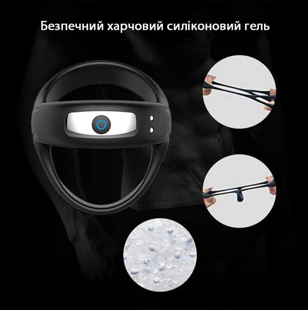 Triple Erection Vibrating Cock Ring For Penis And Scrotum Black