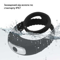 USB Triple Vibrating Cock Ring for Penis and Scrotum Black
