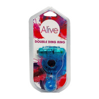 Erection Vibrating Ring Alive Double Ding Ring Blue