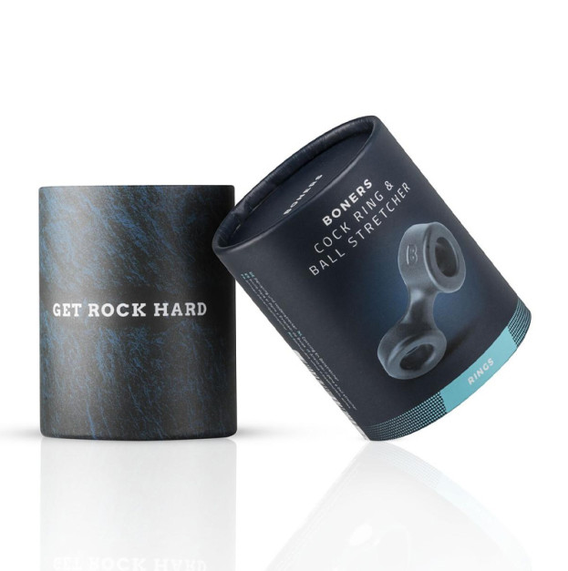 Эрекционное кольцо Boners Cock Ring And Ball Stretcher Grey