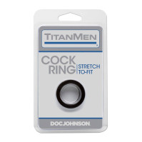 Эрекционное кольцо с универсальным размером Doc Johnson Titanmen Tools Black