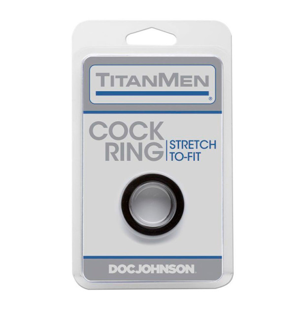 Эрекционное кольцо с универсальным размером Doc Johnson Titanmen Tools Black