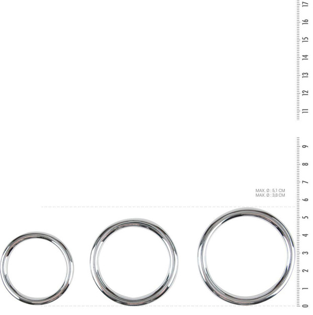 Sinner Gear Unbendable Metal Cock/Ball Ring Set