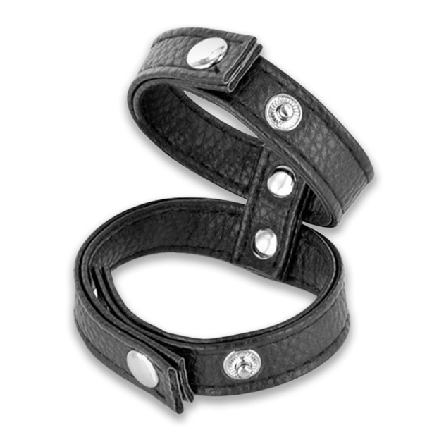 Эрекционное колечко из кожи Fetish Tentation Double Сockring