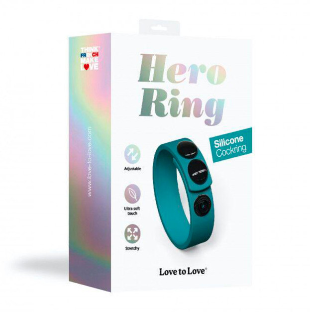 Adjustable Erection Ring Love To Love HERO RING - TEAL ME
