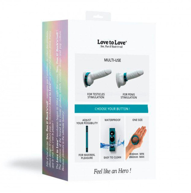 Adjustable Erection Ring Love To Love HERO RING - TEAL ME