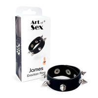 Art of Sex Genuine Leather Spiked Cock Ring - James