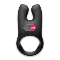 Fun Factory NŌS Black Double Clitoral Stimulation Vibrating Cock Ring