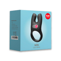 Fun Factory NŌS Black Double Clitoral Stimulation Vibrating Cock Ring