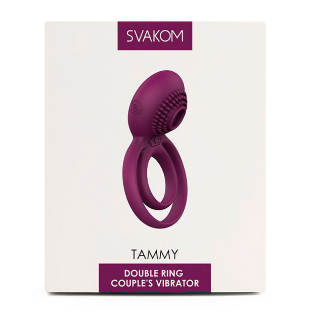 Двойное эрекционное кольцо с вибрацией Svakom Tammy Violet