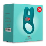 Fun Factory NŌS Deep Sea Blue Double Clitoral Stimulation Vibrating Cock Ring