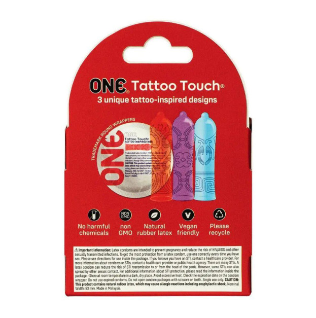 Презервативы ONE Tattoo Touch 3 шт