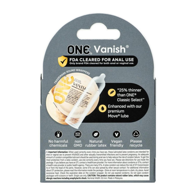 Презервативы ONE Vanish Hyperthin 3 шт