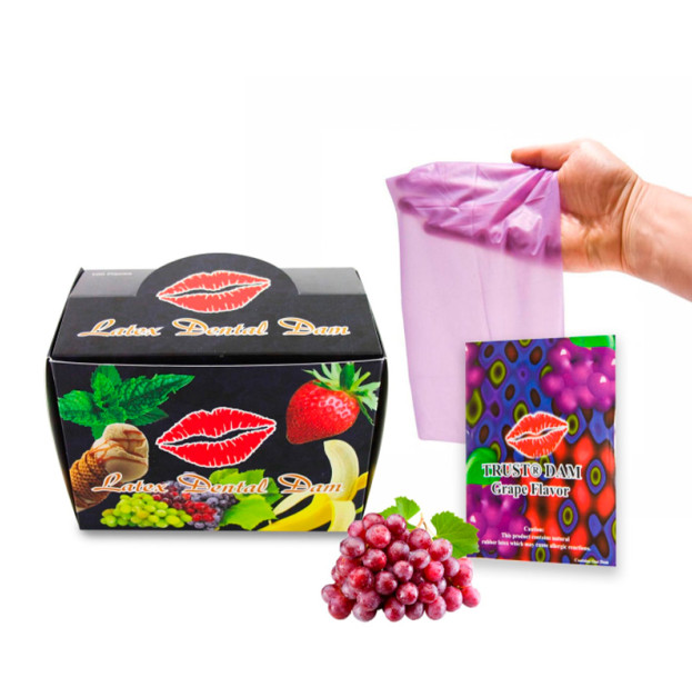 Набор латексных салфеток Latex Dental Dams Grape 100 шт