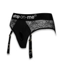 Мереживні труси для страпону з підв'язками для панчох Strap-On-Me Diva Harness M