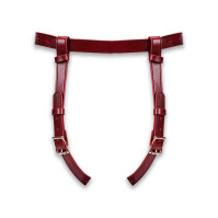 Шкіряні трусики для страпона Liebe Seele Wine Red Strap on Harness One Size