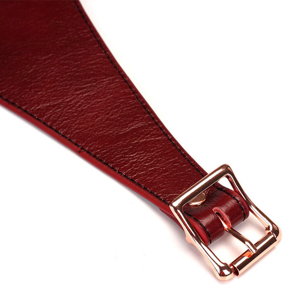 Шкіряні трусики для страпона Liebe Seele Wine Red Strap on Harness One Size