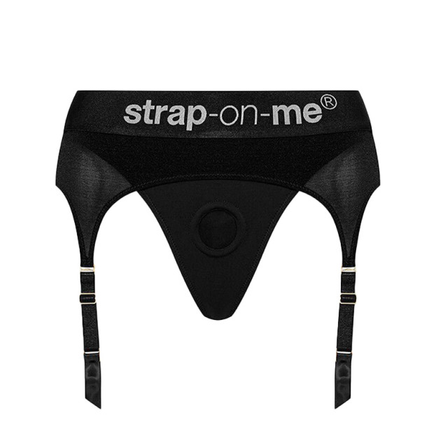Трусики для страпона з підв’язками для панчох Strap-On-Me Rebel Harness S