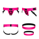Трусики для страпону Strap-On-Me Leatherette Harness Curious Fuchsia