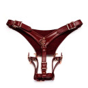 Шкіряні трусики для вібратора Liebe Seele Wine Red Forced Orgasm Strop