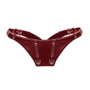 Шкіряні трусики для вібратора Liebe Seele Wine Red Forced Orgasm Strop