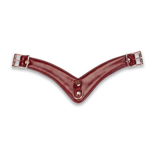 Шкіряні трусики для вібратора Liebe Seele Wine Red Forced Orgasm Strop