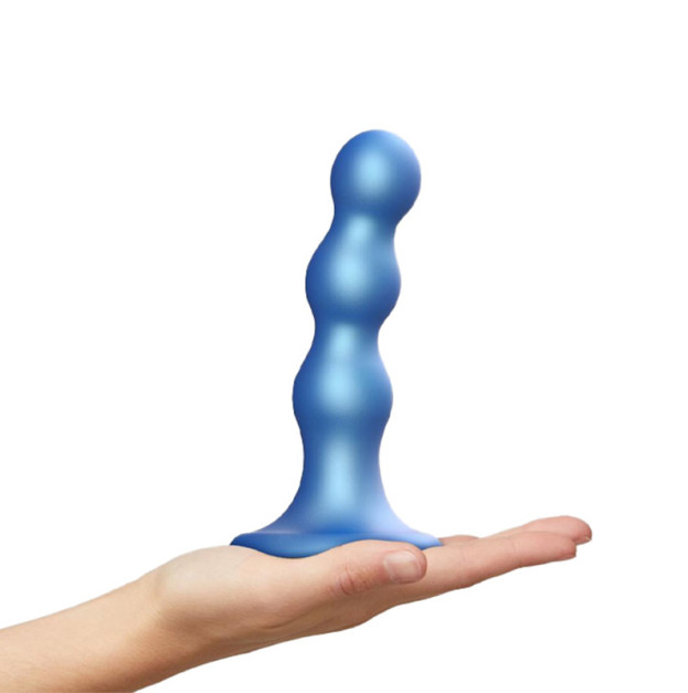 Насадка для страпона Strap-On-Me DILDO PLUG BALLS BLEU METALLIC-M