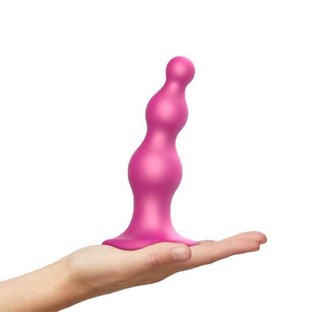 Насадка для страпона Strap-On-Me DILDO PLUG BEADS FRAMBOISE METALLIC-M