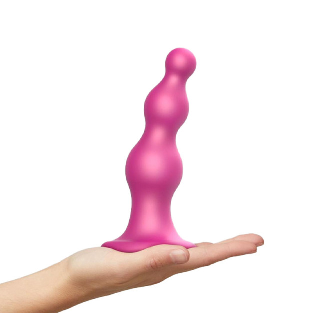 Насадка для страпону Strap-On-Me Dildo Plug Beads Framboise Metallic L